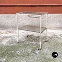 Carrello da laboratorio in vetro e metallo, 1940 ca.