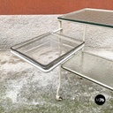 Carrello da laboratorio in vetro e metallo, 1940 ca.
