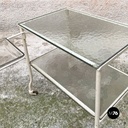 Carrello da laboratorio in vetro e metallo, 1940 ca.