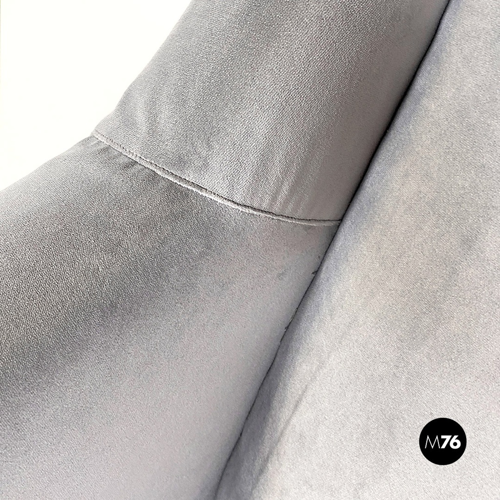 Poltrona in tessuto grigio e metallo, 1960 ca.
