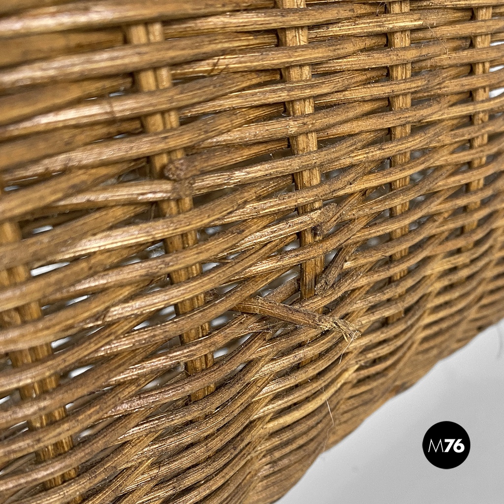 Portariviste in rattan e metallo, 1970 ca. 