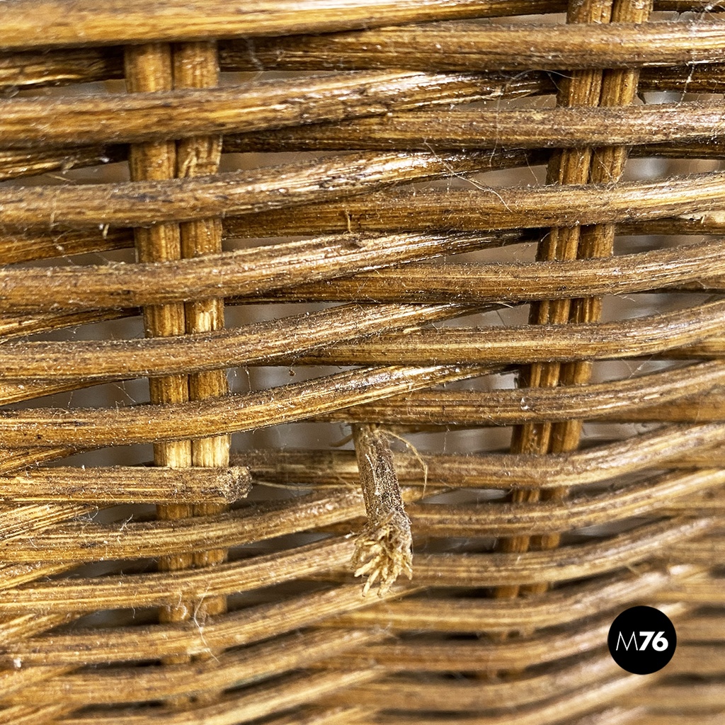 Portariviste in rattan e metallo, 1970 ca. 