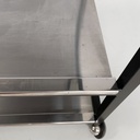 Carrello in acciaio e metallo nero, 1980 ca.