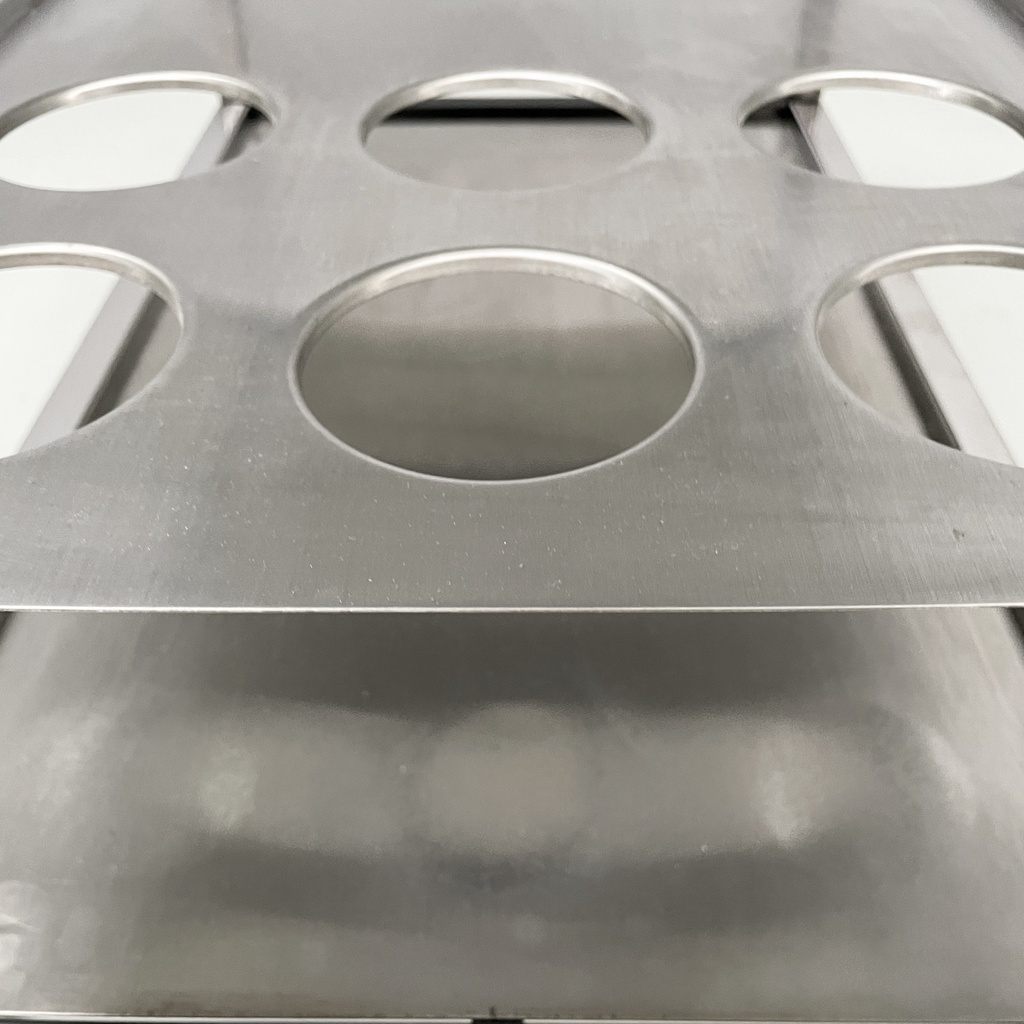 Carrello in acciaio e metallo nero, 1980 ca.