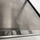 Carrello in acciaio e metallo nero, 1980 ca.