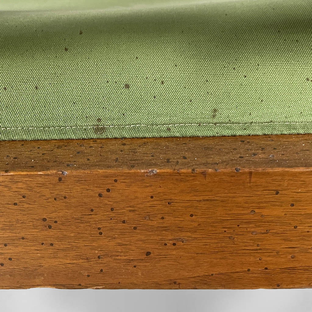 Poltrone in tessuto verde e legno, 1930 ca.