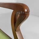 Poltrone in tessuto verde e legno, 1930 ca.