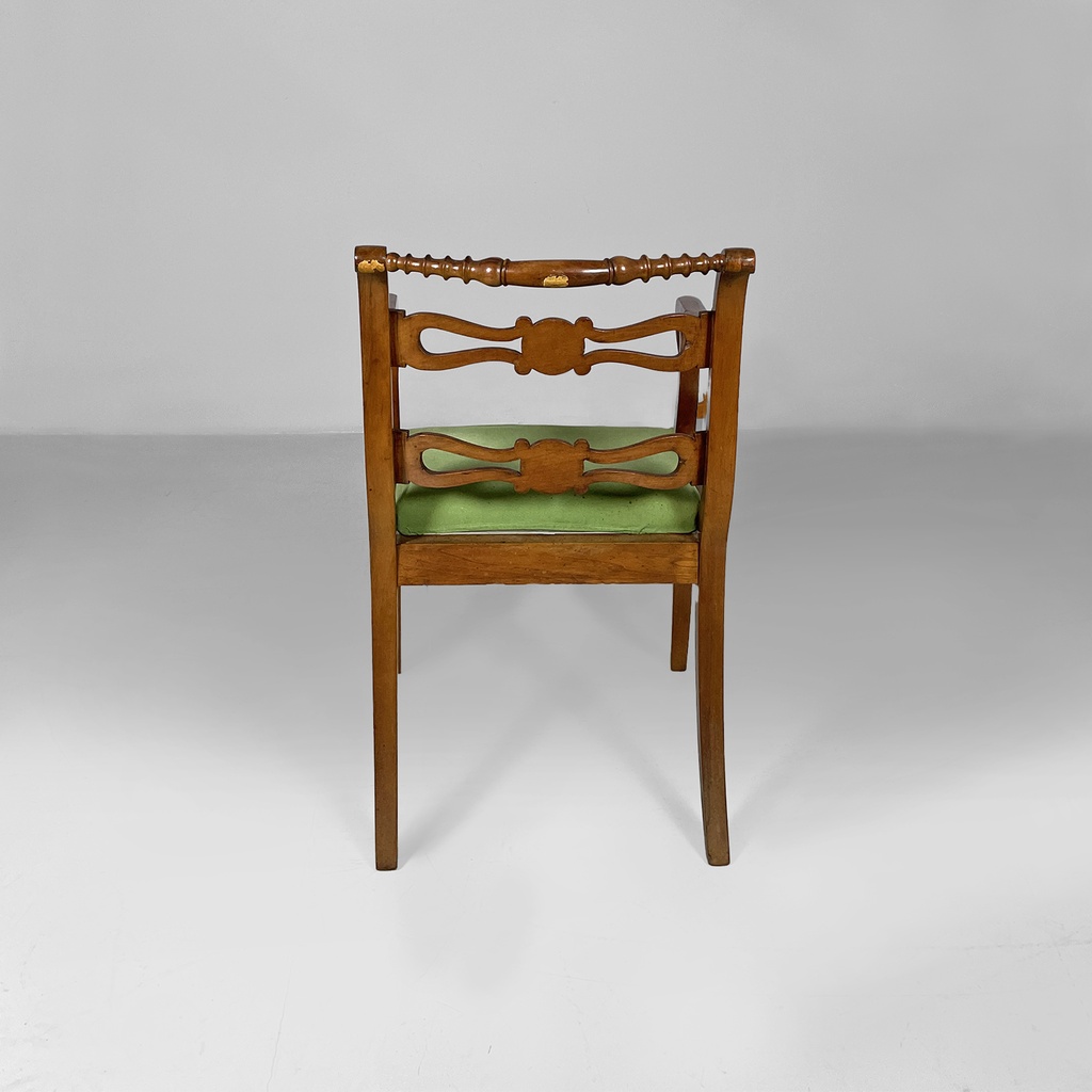 Poltrone in tessuto verde e legno, 1930 ca.