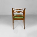 Poltrone in tessuto verde e legno, 1930 ca.