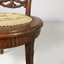 Sedia in legno e tessuto ricamato, 1930 ca.