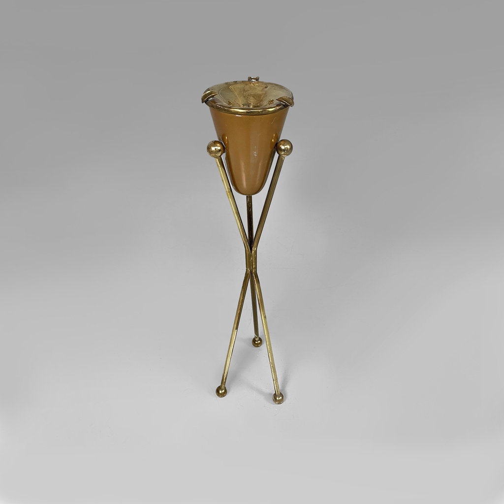 Posacenere da terra in ottone, 1950 ca.