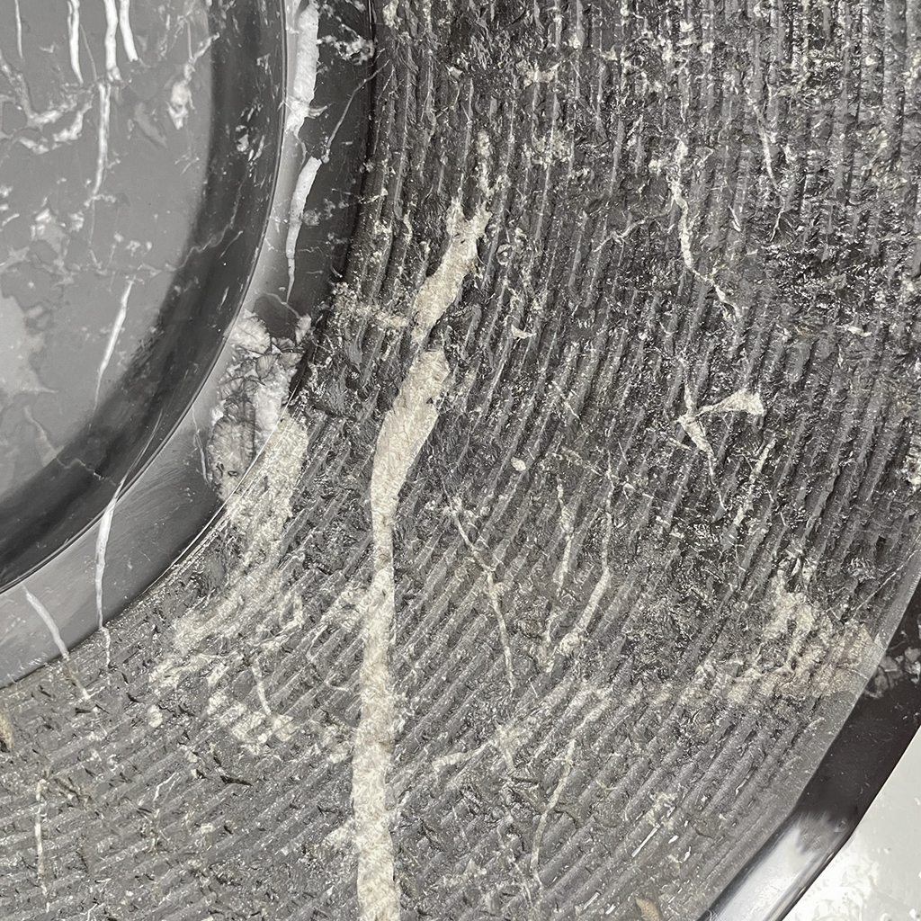 Centrotavola in marmo nero, 1970 ca.