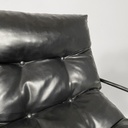 Poltrone in metallo e similpelle nera, 1970 ca.