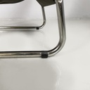 Poltrone in metallo e similpelle nera, 1970 ca.