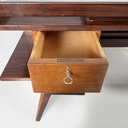 Scrivania in legno e vetro, 1940 ca.