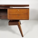 Scrivania in legno e vetro, 1940 ca.