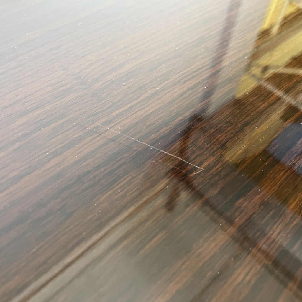 Scrivania in legno e vetro, 1940 ca.