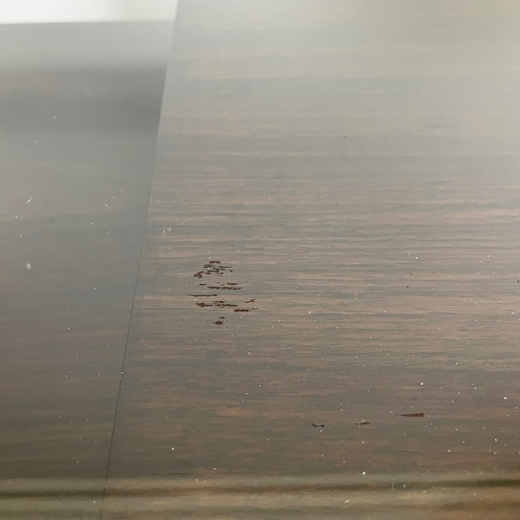 Scrivania in legno e vetro, 1940 ca.