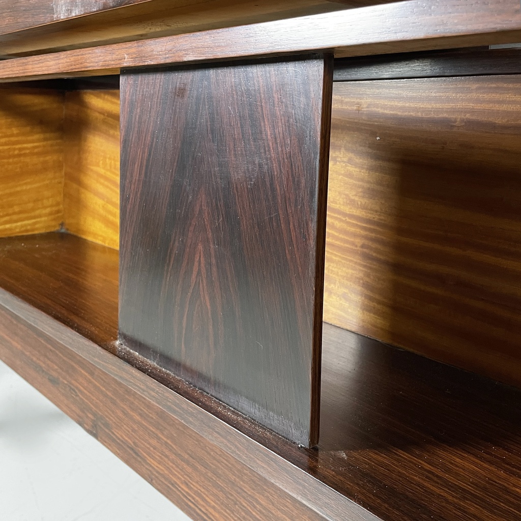 Scrivania in legno e vetro, 1940 ca.