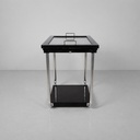 Carrello in legno nero, vetro e acciaio, 1930 ca.