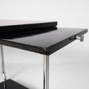 Carrello in legno nero, vetro e acciaio, 1930 ca.