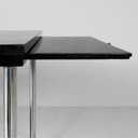 Carrello in legno nero, vetro e acciaio, 1930 ca.