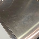 Carrello in acciaio e metallo nero, 1980 ca.