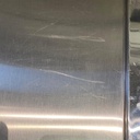 Carrello in acciaio e metallo nero, 1980 ca.