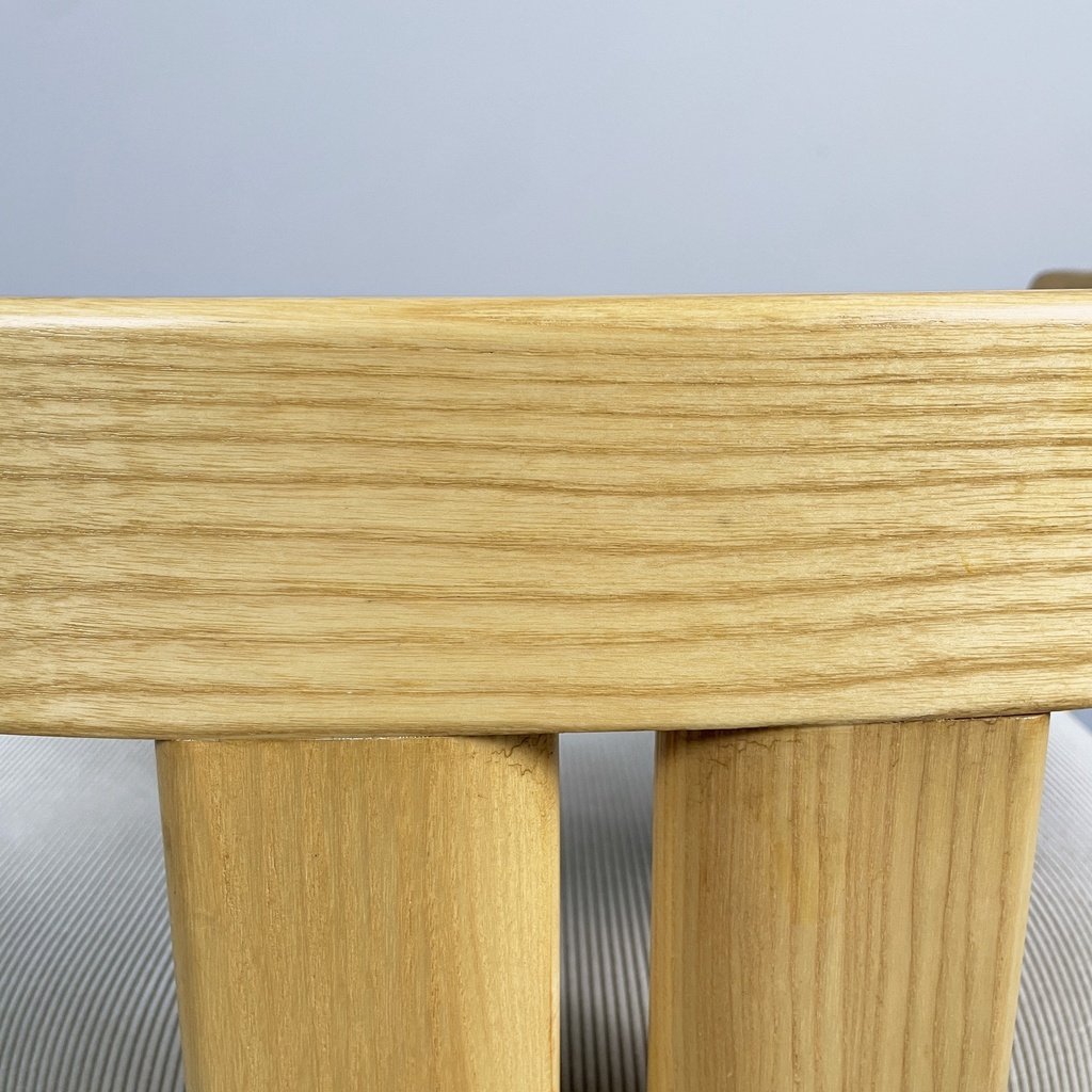 Sedie a pozzetto in legno e velluto beige, 1980 ca. 