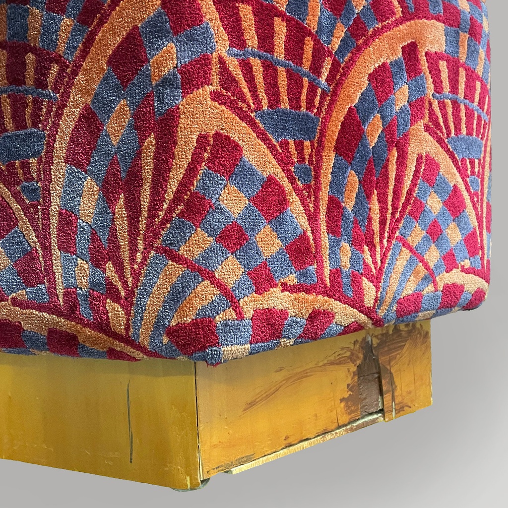 Poltrone in tessuto e legno, 1970 ca.