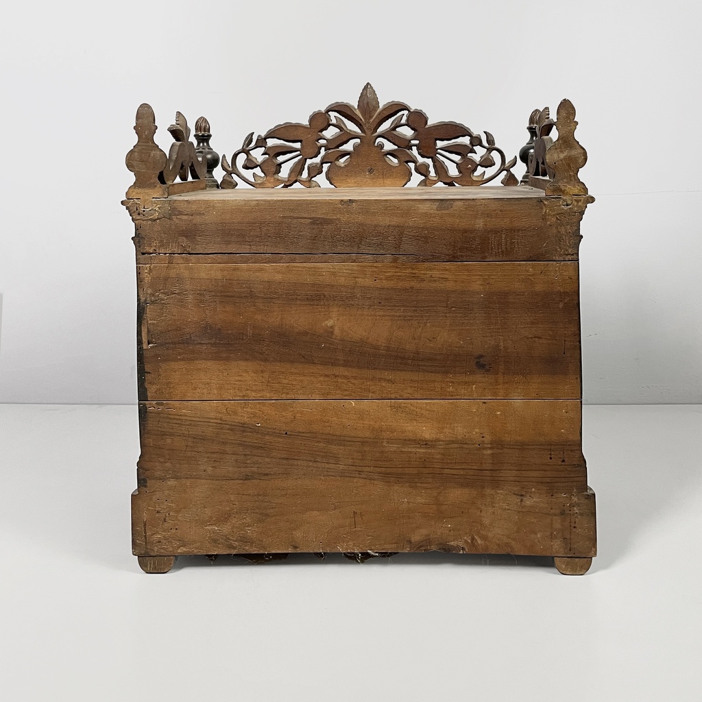 Mobile da tavolo o parete con specchio in legno, 1930 ca.