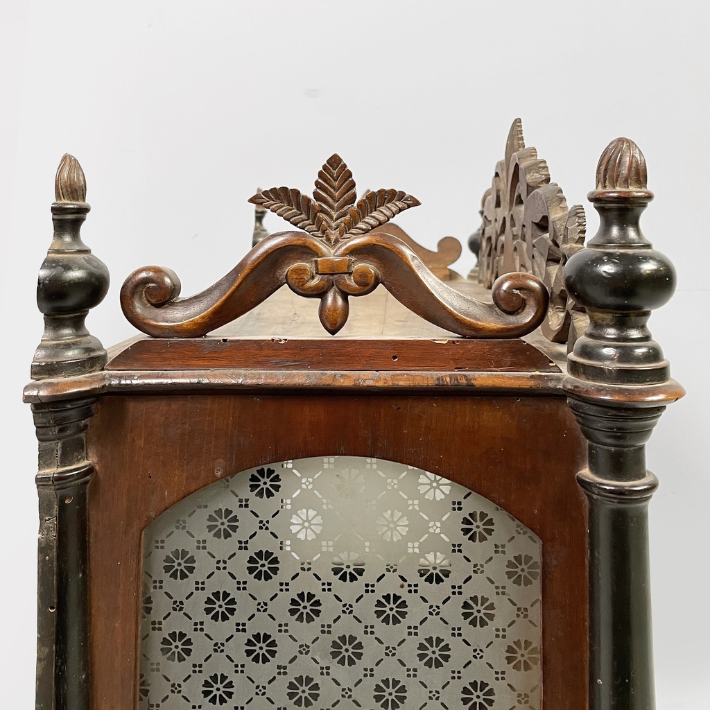 Mobile da tavolo o parete con specchio in legno, 1930 ca.