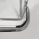 Tavolo da caffè in acciaio cromato e vetro, 1970 ca. 