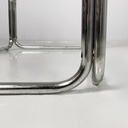 Tavolo da caffè in acciaio cromato e vetro, 1970 ca. 