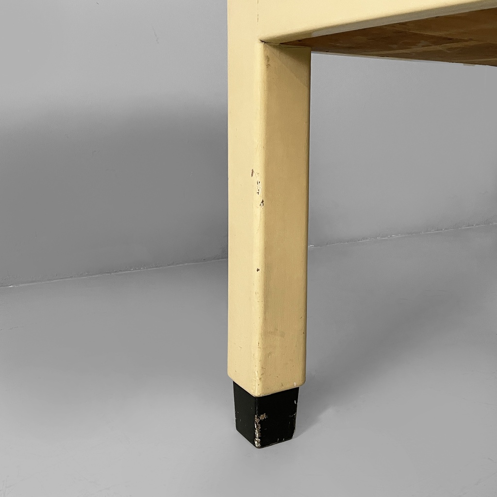 Tavolo da pranzo in legno bianco e verde acqua, 1940 ca.