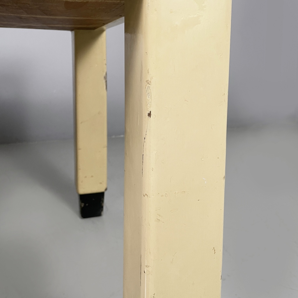 Tavolo da pranzo in legno bianco e verde acqua, 1940 ca.