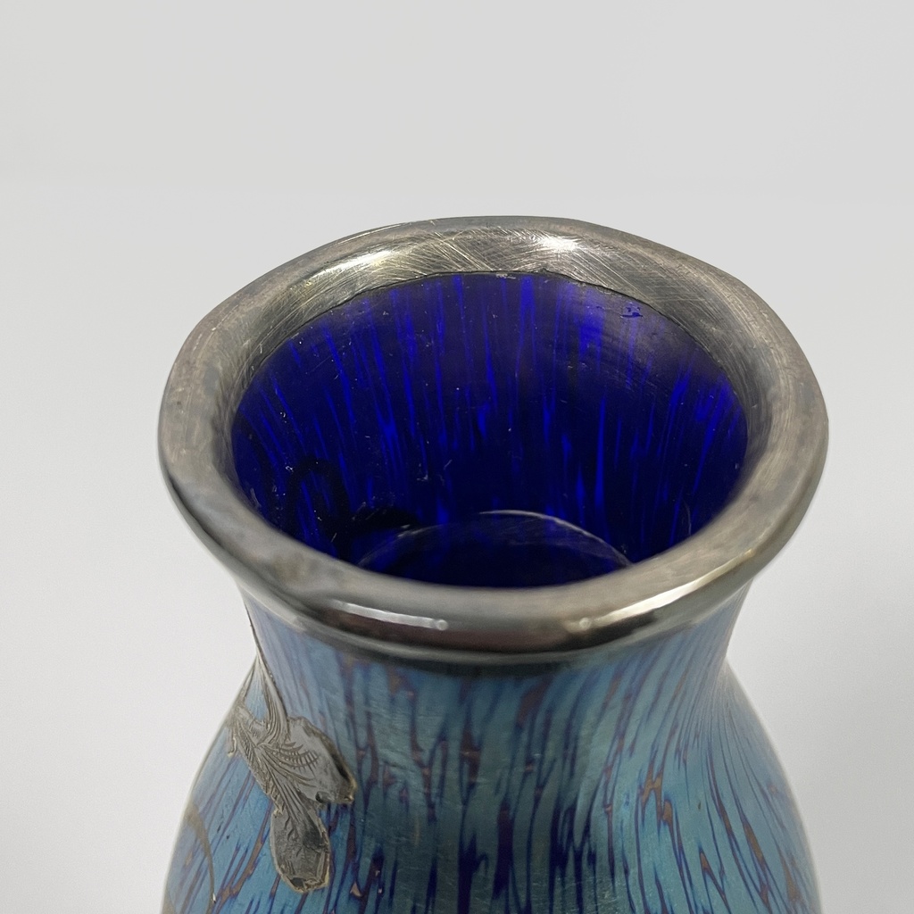 Vaso in vetro e placcato argento, inizio 1900 ca.