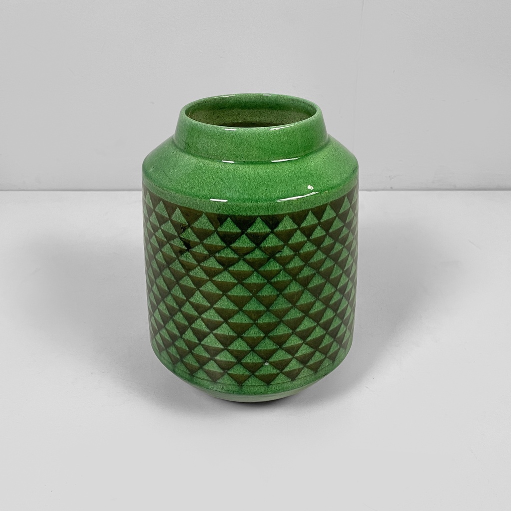 Vaso in ceramica verde, 1950 ca.