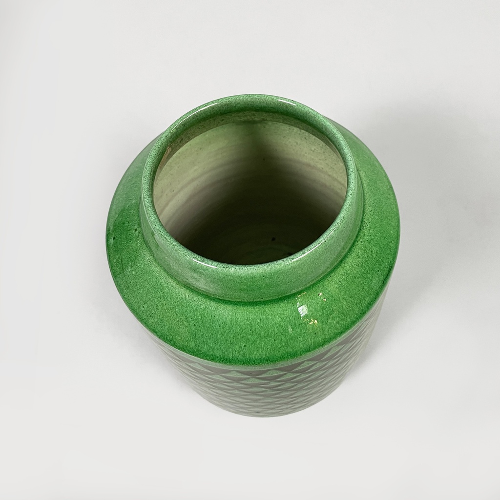 Vaso in ceramica verde, 1950 ca.