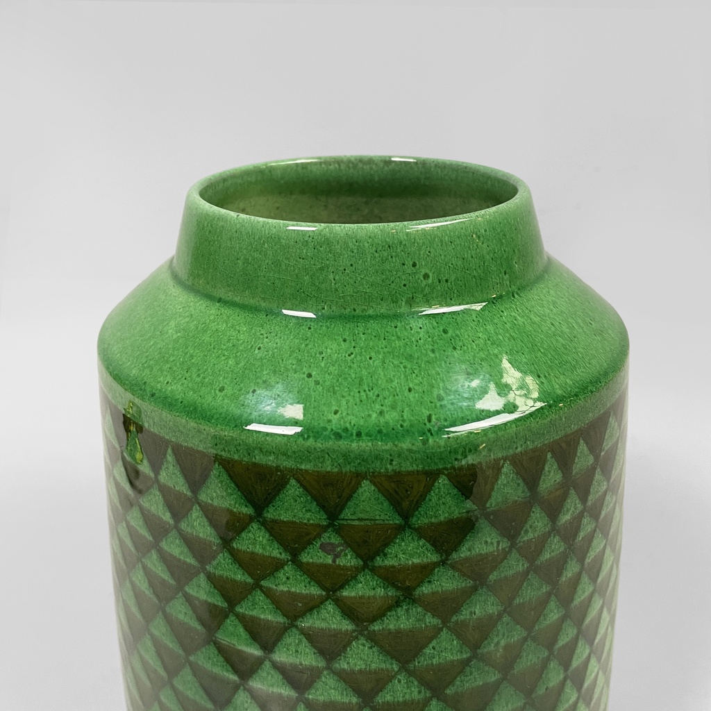 Vaso in ceramica verde, 1950 ca.