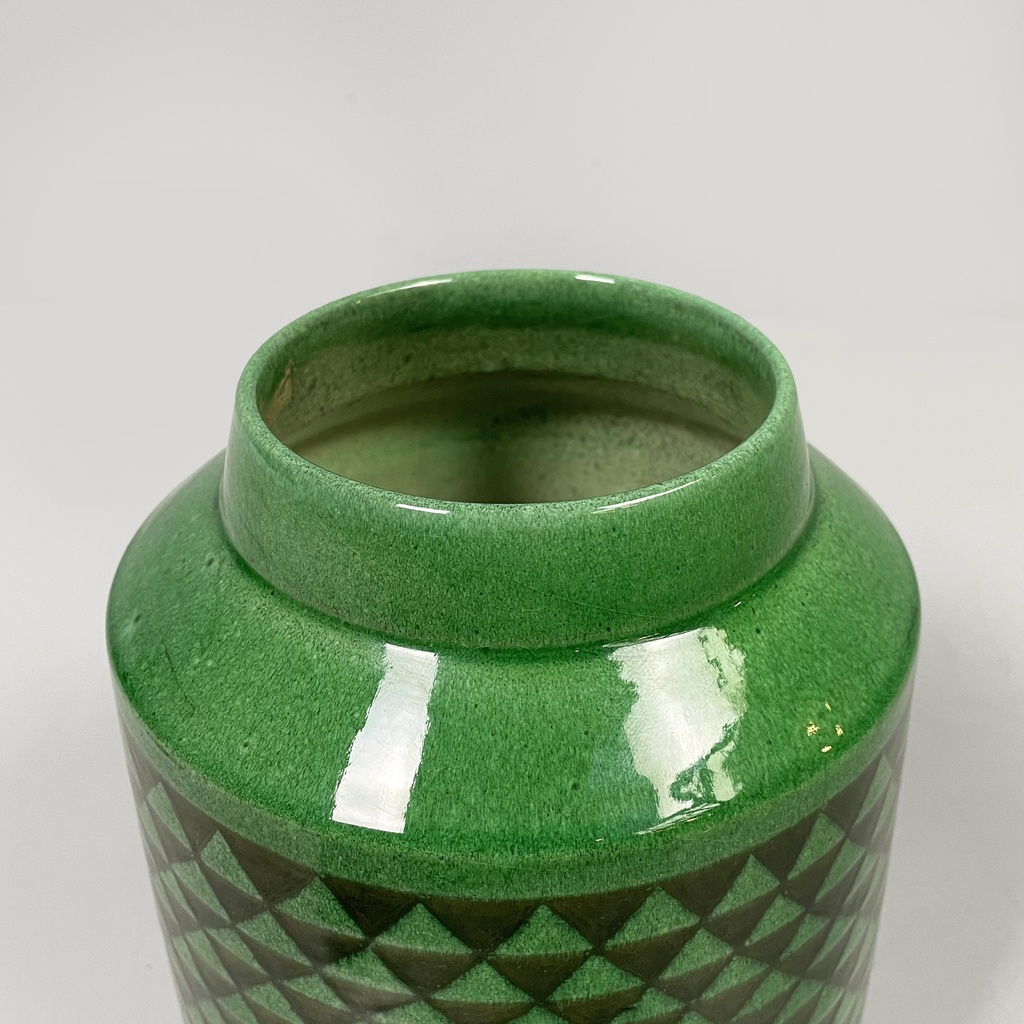 Vaso in ceramica verde, 1950 ca.