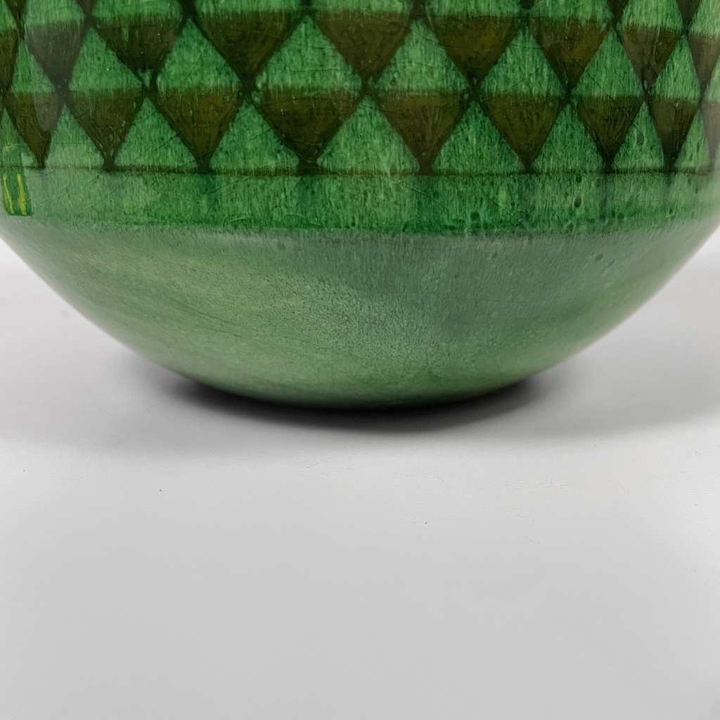 Vaso in ceramica verde, 1950 ca.
