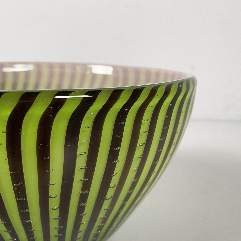 Centrotavola in vetro verde, 1960 ca.