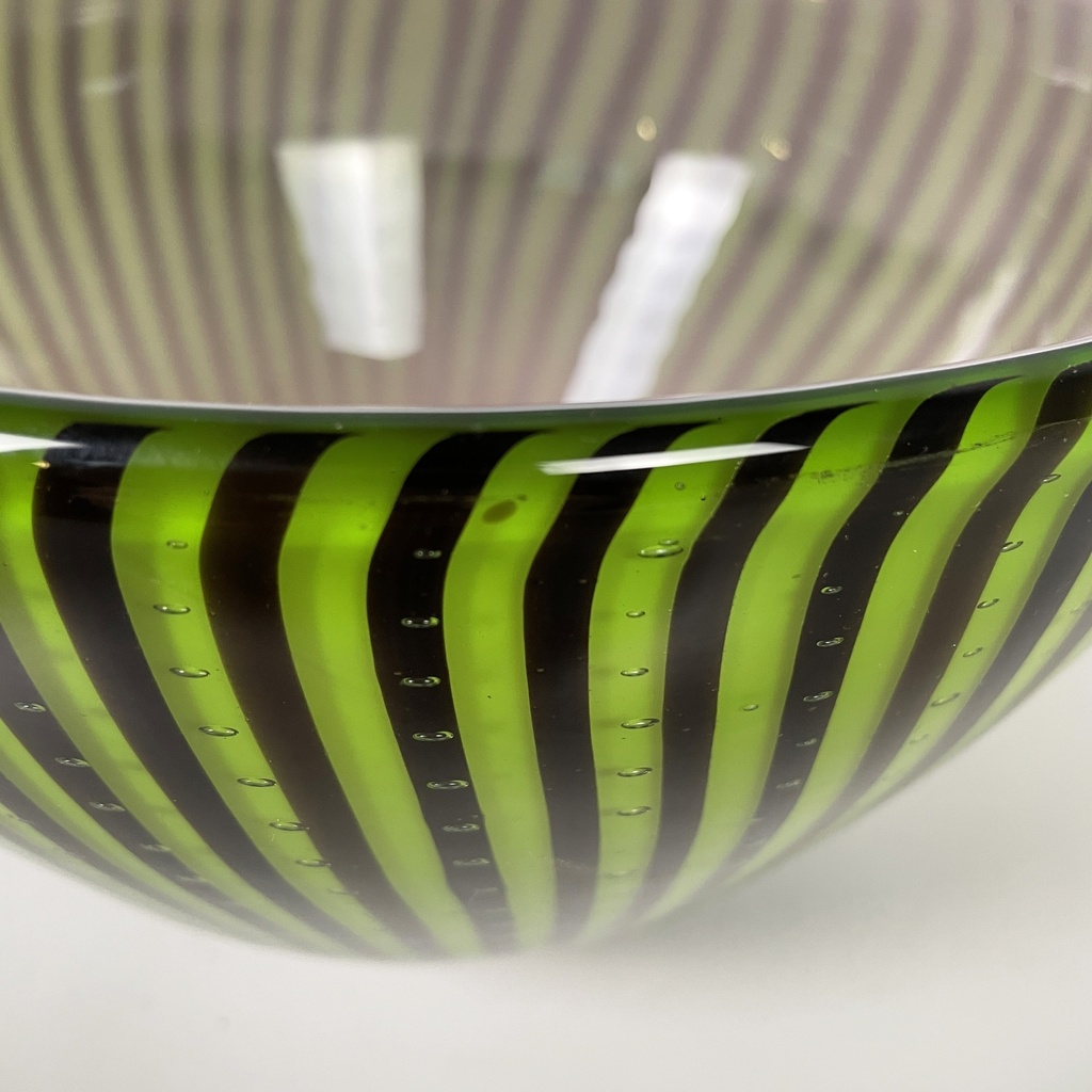 Centrotavola in vetro verde, 1960 ca.