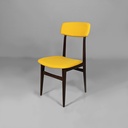 Sedie in legno e tessuto giallo, 1960 ca. 