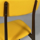Sedie in legno e tessuto giallo, 1960 ca. 
