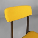 Sedie in legno e tessuto giallo, 1960 ca. 