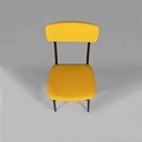 Sedie in legno e tessuto giallo, 1960 ca. 
