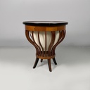 Tavolo da caffè in legno con vano interno in tessuto, 1930 ca.