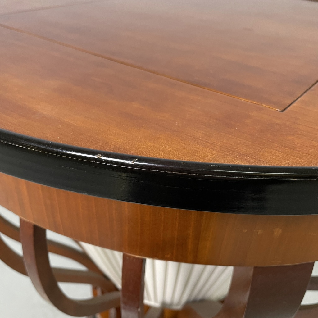 Tavolo da caffè in legno con vano interno in tessuto, 1930 ca.